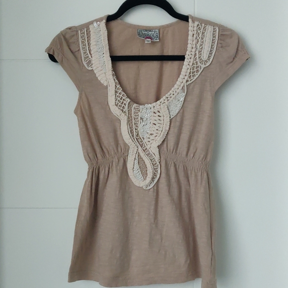 Anthropologie Beige Top - Picture 1 of 5